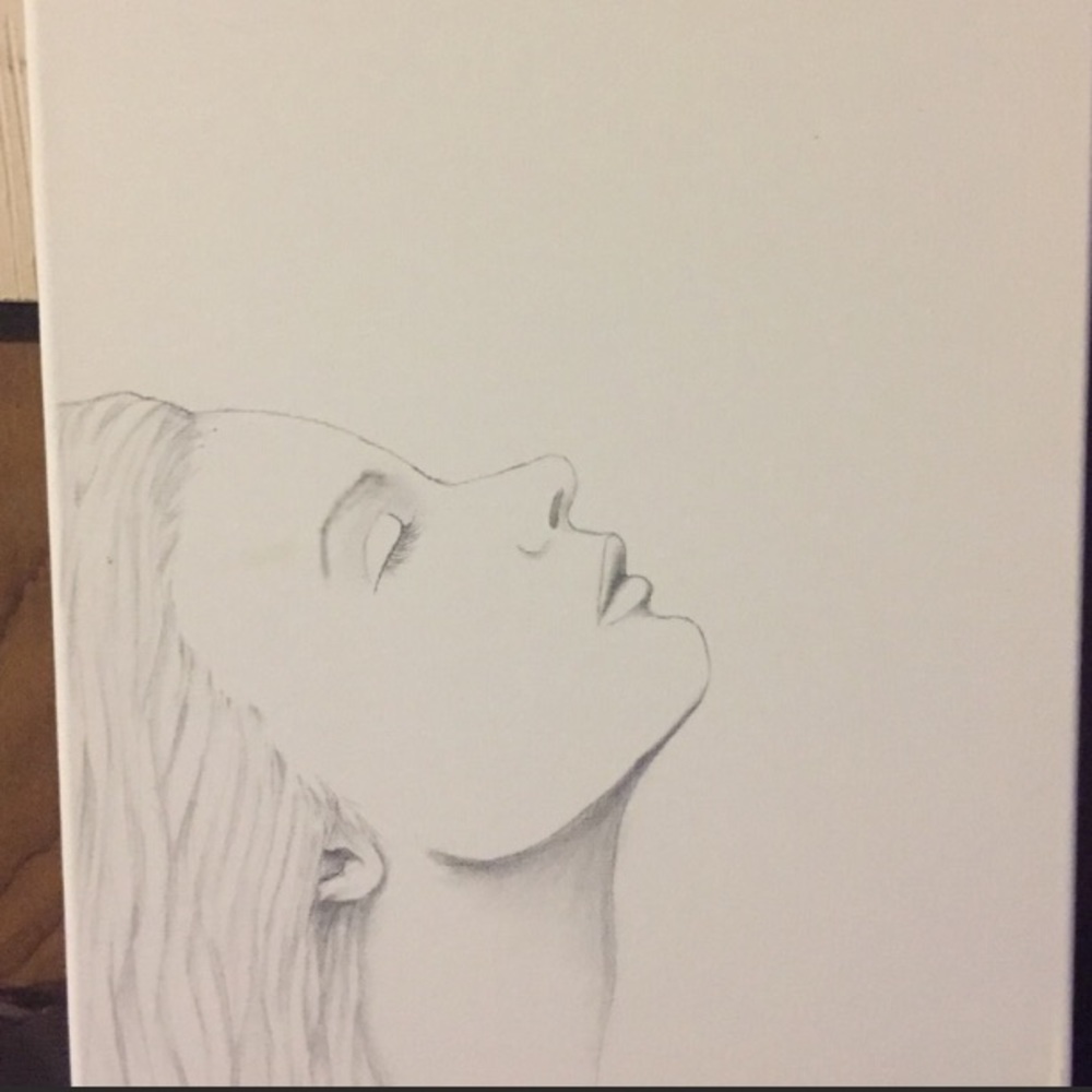 Inhale- hand drawn/painted canvas art - Picture 6 of 7